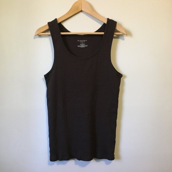100% Cotton Dark Brown Soft Vertical Ribbed Tank Top - Picture 1 of 15